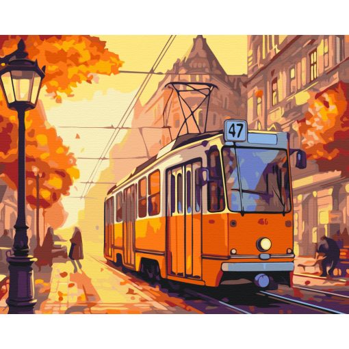 47er Straßenbahn - Malen-nach-Zahlen-Set auf Keilrahmen 40x50