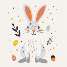 Osterhase 1 - Malen-nach-Zahlen-Set auf Keilrahmen 40x40