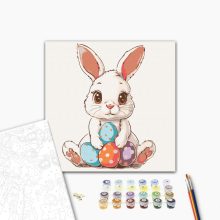 Osterhase 2 - Malen-nach-Zahlen-Set auf Keilrahmen 40x40