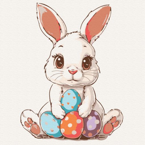 Osterhase 2 - Malen-nach-Zahlen-Set auf Keilrahmen 40x40