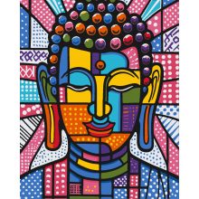 Bunter Buddha 3 - Malen-nach-Zahlen-Set auf Keilrahmen 40x50