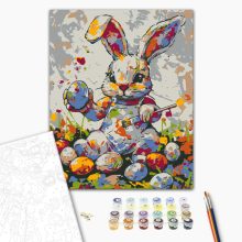 Osterhase 3 - Malen-nach-Zahlen-Set auf Keilrahmen 40x50