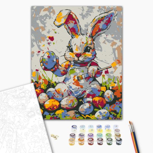 Osterhase 3 - Malen-nach-Zahlen-Set auf Keilrahmen 40x50