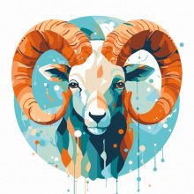 Widder - Malen-nach-Zahlen-Set auf Keilrahmen 40x40