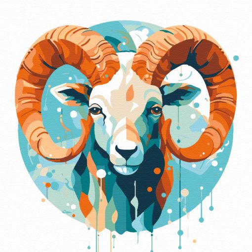 Widder - Malen-nach-Zahlen-Set auf Keilrahmen 40x40