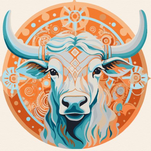 Stier - Malen-nach-Zahlen-Set auf Keilrahmen 40x40