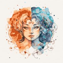 Zwillinge - Malen-nach-Zahlen-Set auf Keilrahmen 40x40