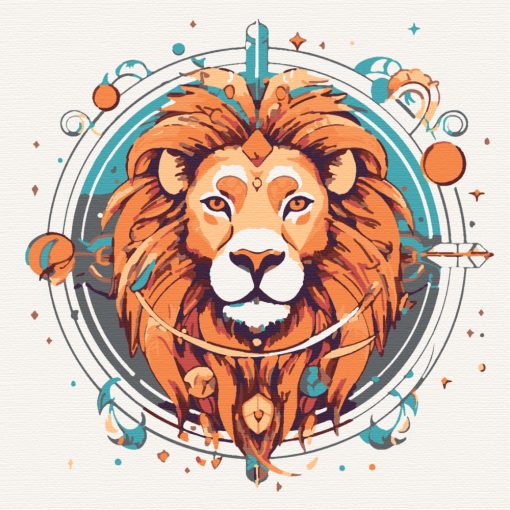 Löwe - Malen-nach-Zahlen-Set auf Keilrahmen 40x40