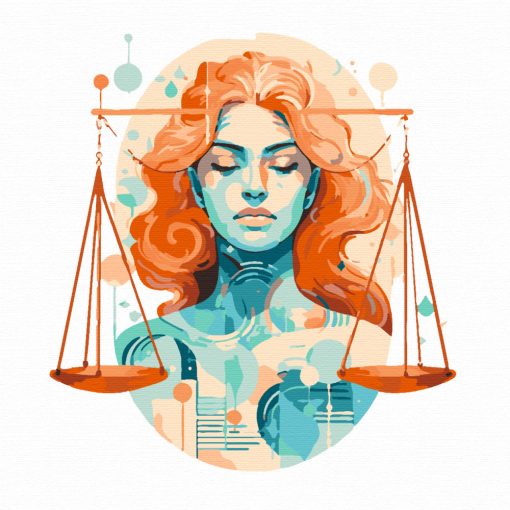 Waage - Malen-nach-Zahlen-Set auf Keilrahmen 40x40