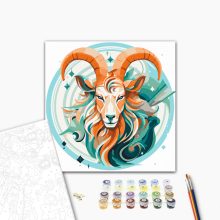 Steinbock - Malen-nach-Zahlen-Set auf Keilrahmen 40x40