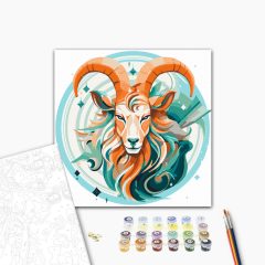 Steinbock - Malen-nach-Zahlen-Set auf Keilrahmen 40x40