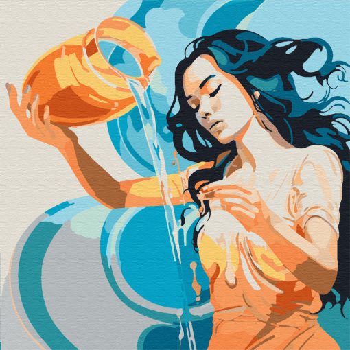 Wassermann - Malen-nach-Zahlen-Set auf Keilrahmen 40x40