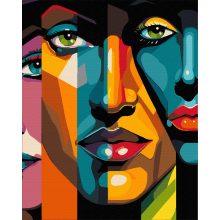 Chromatische Abstraktion - Malen-nach-Zahlen-Set auf Keilrahmen 40x50