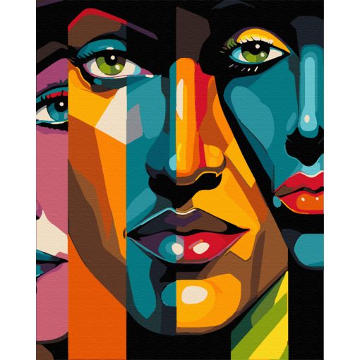 Chromatische Abstraktion - Malen-nach-Zahlen-Set auf Keilrahmen 40x50