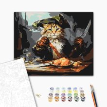 Katzenpirat - Malen-nach-Zahlen-Set auf Keilrahmen 40x50