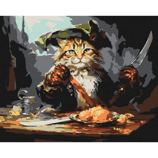 Katzenpirat - Malen-nach-Zahlen-Set auf Keilrahmen 40x50