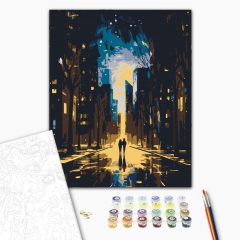   Abendspaziergang - Malen-nach-Zahlen-Set auf Keilrahmen 40x50