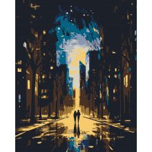 Abendspaziergang - Malen-nach-Zahlen-Set auf Keilrahmen 40x50