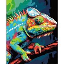 Chamäleon - Malen-nach-Zahlen-Set auf Keilrahmen 40x50