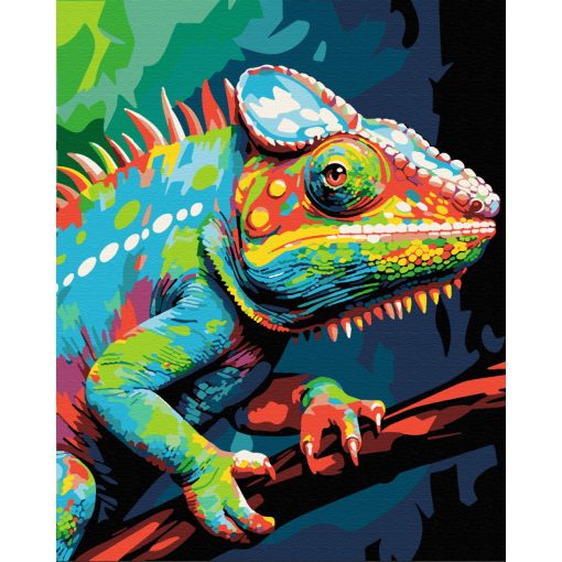 Chamäleon - Malen-nach-Zahlen-Set auf Keilrahmen 40x50