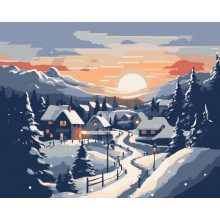 Winterlandschaft - Malen-nach-Zahlen-Set auf Keilrahmen 40x50
