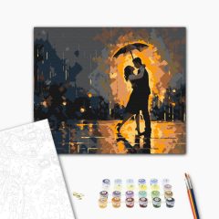   Zusammen im Regen - Malen-nach-Zahlen-Set auf Keilrahmen 40x50