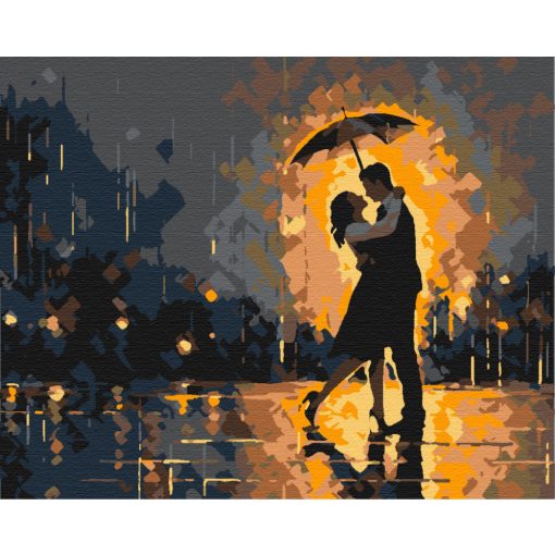 Zusammen im Regen - Malen-nach-Zahlen-Set auf Keilrahmen 40x50