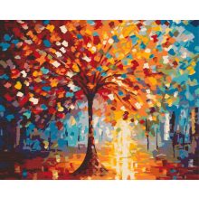 Prachtvoller Baum - Malen-nach-Zahlen-Set auf Keilrahmen 40x50