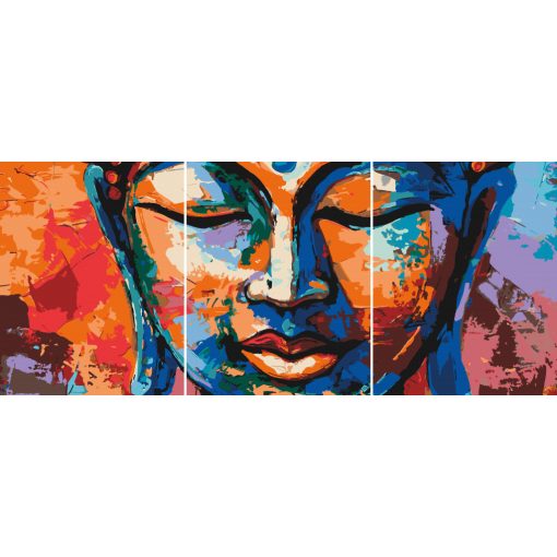 Farbenprächtige Ruhe - 3-teiliges Malen-nach-Zahlen-Set auf Leinwand