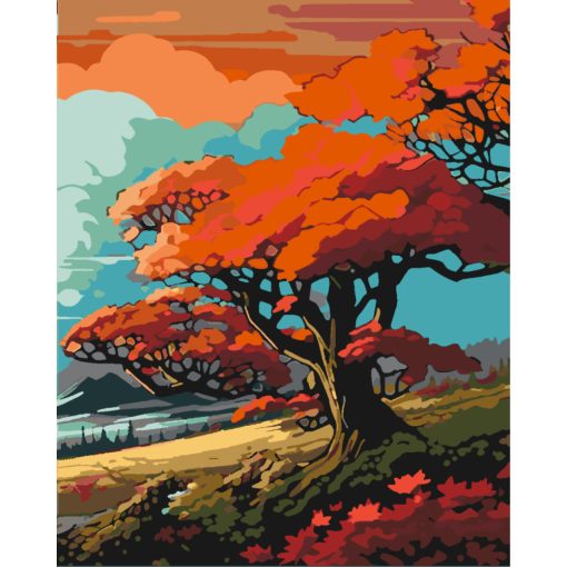 Magische Hügel - 3-teiliges Malen-nach-Zahlen-Set auf Leinwand