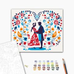   Nationale Romantik 1 - Malen-nach-Zahlen-Set auf Keilrahmen 40x50