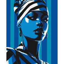 Femme Fatale - Blau - Malen-nach-Zahlen-Set auf Keilrahmen 40x50