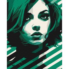 Femme Fatale - Grün - Malen-nach-Zahlen-Set auf Keilrahmen 40x50