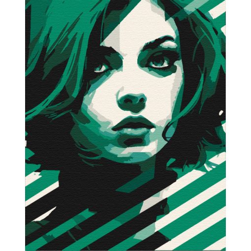 Femme Fatale - Grün - Malen-nach-Zahlen-Set auf Keilrahmen 40x50