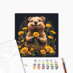 Herr Quokka - Malen-nach-Zahlen-Set auf Keilrahmen 40x40