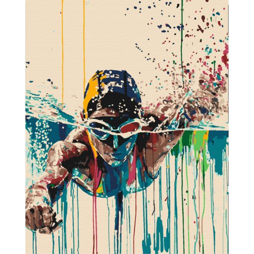 Der Meister des Wassers - Malen-nach-Zahlen-Set auf Keilrahmen 40x50