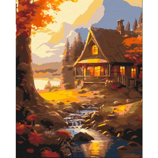 Herbststimmung in den Bergen - Malen-nach-Zahlen-Set auf Keilrahmen 40x50