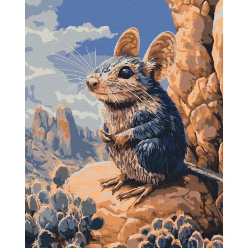 Der kleine Wächter der Wüste - Malen-nach-Zahlen-Set auf Keilrahmen 40x50