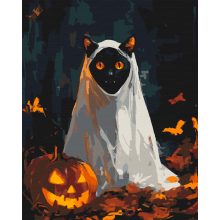 Halloween Geist - Malen-nach-Zahlen-Set auf Keilrahmen 40x50