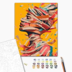   Tanz der Farben und Gedanken - Malen-nach-Zahlen-Set auf Keilrahmen 40x50