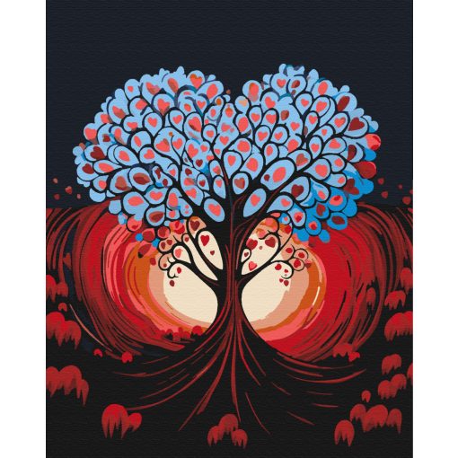 Der Baum der Liebe - Malen-nach-Zahlen-Set auf Keilrahmen 40x50