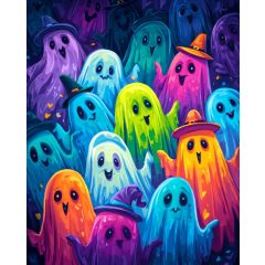   Kísérteties találkozó - Számfestő készlet kereten 40x50