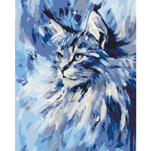 Absztrakt maine coon - Számfestő készlet kereten 40x50