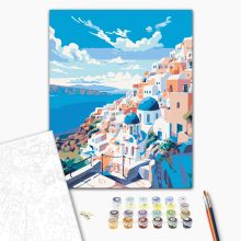 Tengerparti falucska - Számfestő készlet kereten 40x50