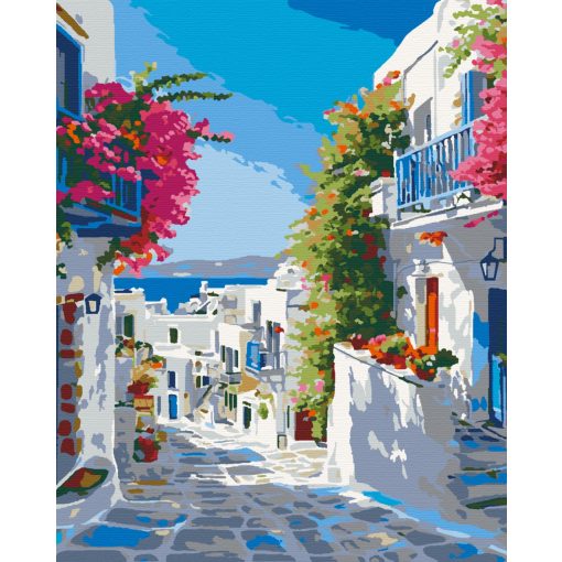 Görög macskakő - Számfestő készlet kereten 40x50