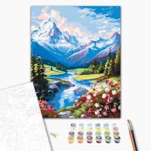 Alpesi folyó - Számfestő készlet kereten 40x50