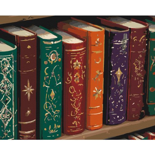 Ősi könyvek - Számfestő készlet kereten 40x50