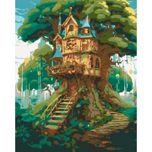 Mesebeli faház - Számfestő készlet kereten 40x50