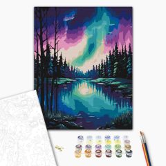 Aurora - a tó csendje - Számfestő készlet kereten 40x50