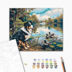 A kacsák őrzője - Számfestő készlet kereten 40x50